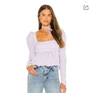 Revolve Hough Top - Lilac Gingham